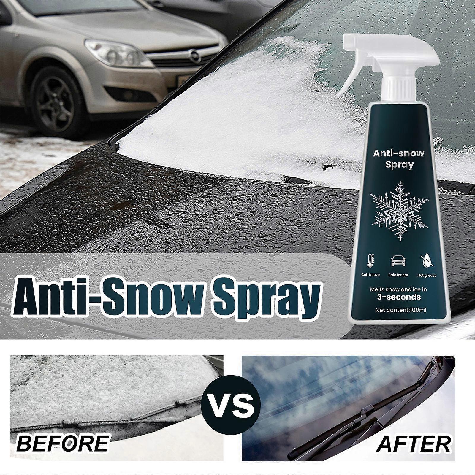 Anti-snow Spray, Instantly Melts Ice & Winter Frost for Car Windshields, Windows, Mirrors, Key Locks, & Latches for Car Window Cleaner