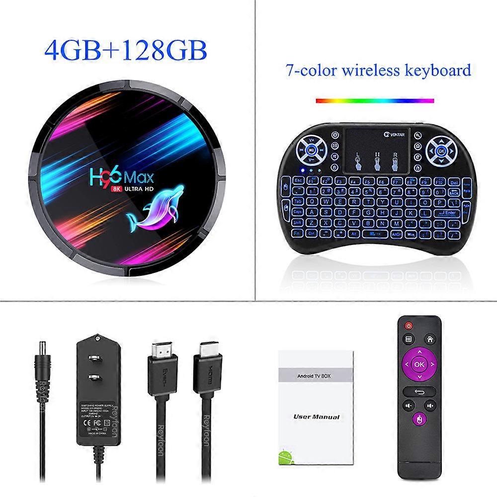 H96 MAX X3 Smart TV Box Amlogic S905X3 Android 9.0 8K 4GB RAM 128GB ROM Dual Wifi Media Player Google Player Youtube Set Top Box