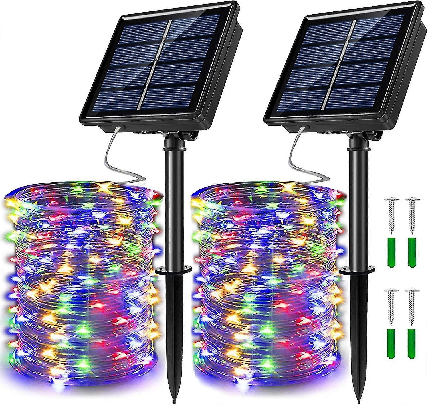 ソーラーストリングライト、ソーラーフェアリーライト、防水、屋外、8モードきらめき、ガーデンデコレーション、自動オン/オフ、各-