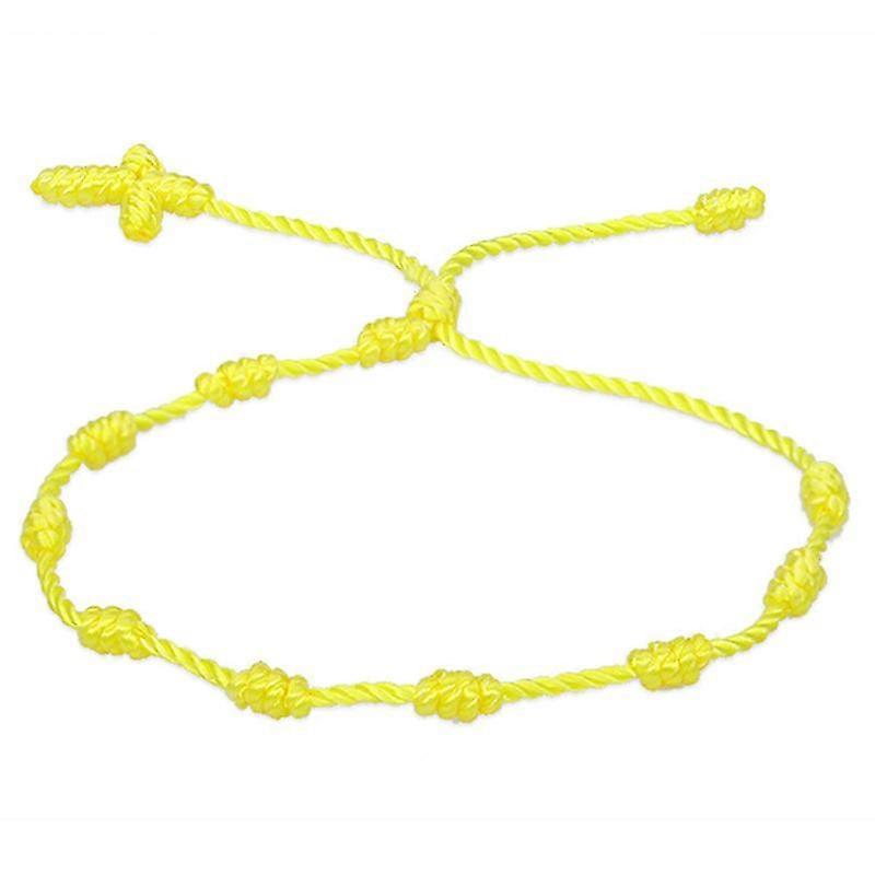 Handmade Yellow String Bracelet for Protection, Good Luck, and Prosperity