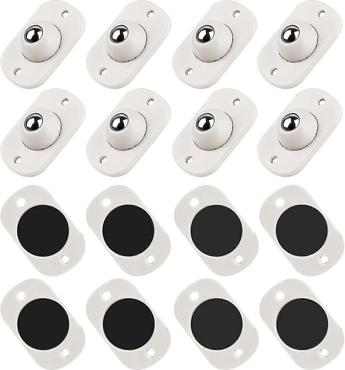 16 Pack Self Adhesive Caster Pulley Rollers Small Solid Abs Caster Wheels Mini Casters Movable Accessories For Diy Toy Car Trash Can Storage Container