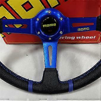 14inch/350mm FOR MOMO pu Leather Deep Dish Drift Sport Steering