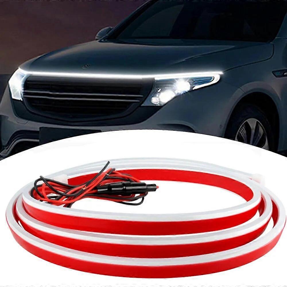 Dynamic Car Hood Light Strip Exterior Flexible Daytime Running Lights Universal Car Engine Cover Decoration 1.2/1.5/1.8/2/2.4MMotor Vehicle Lighting