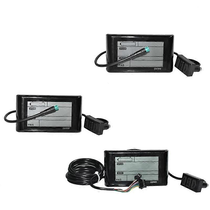 Ebike SW900 LCD Display Control 24/36/48/60/72V Speed Meter Speedometer Wired Plug