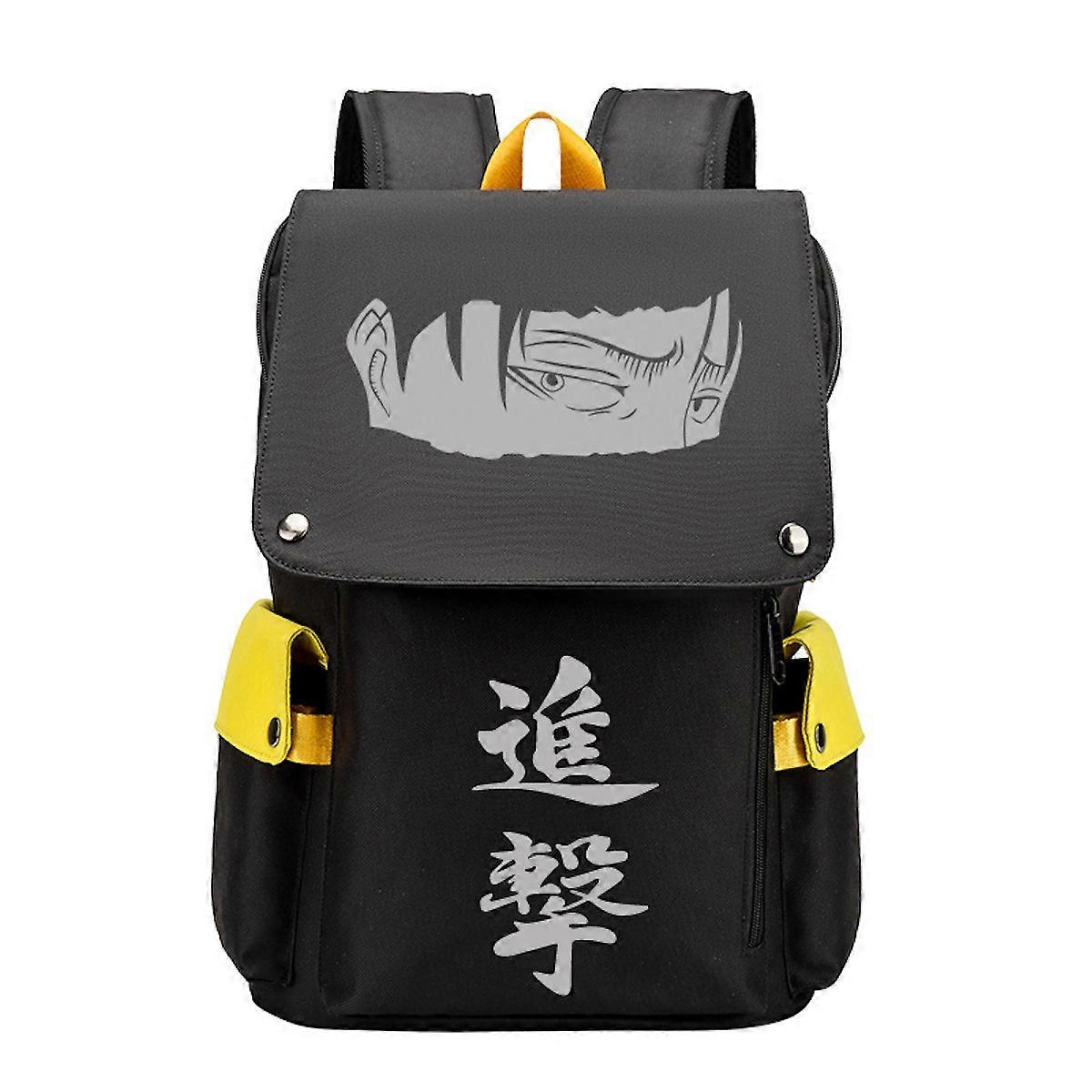 Anime Attack on Titan Backpack Durable School Bag Black Scatchel