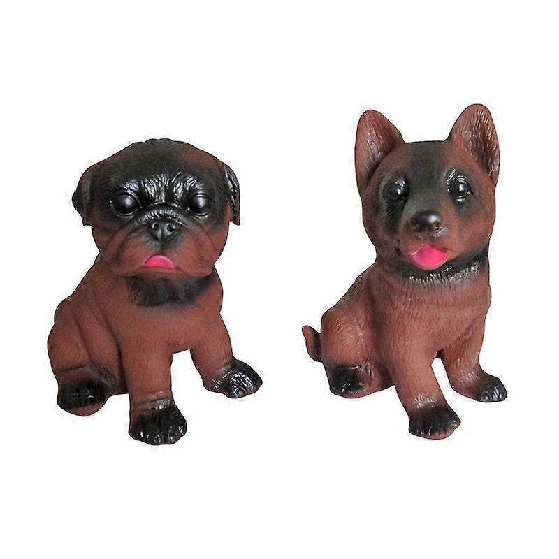 2pcs Dog Sound Toy German Shepherd Pug Dog Toy Screaming Trick Antistress