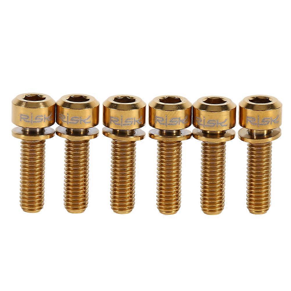 6pcs M5 x 18mm Titanium Stem Bolt With Washer Replacement For Bicycle