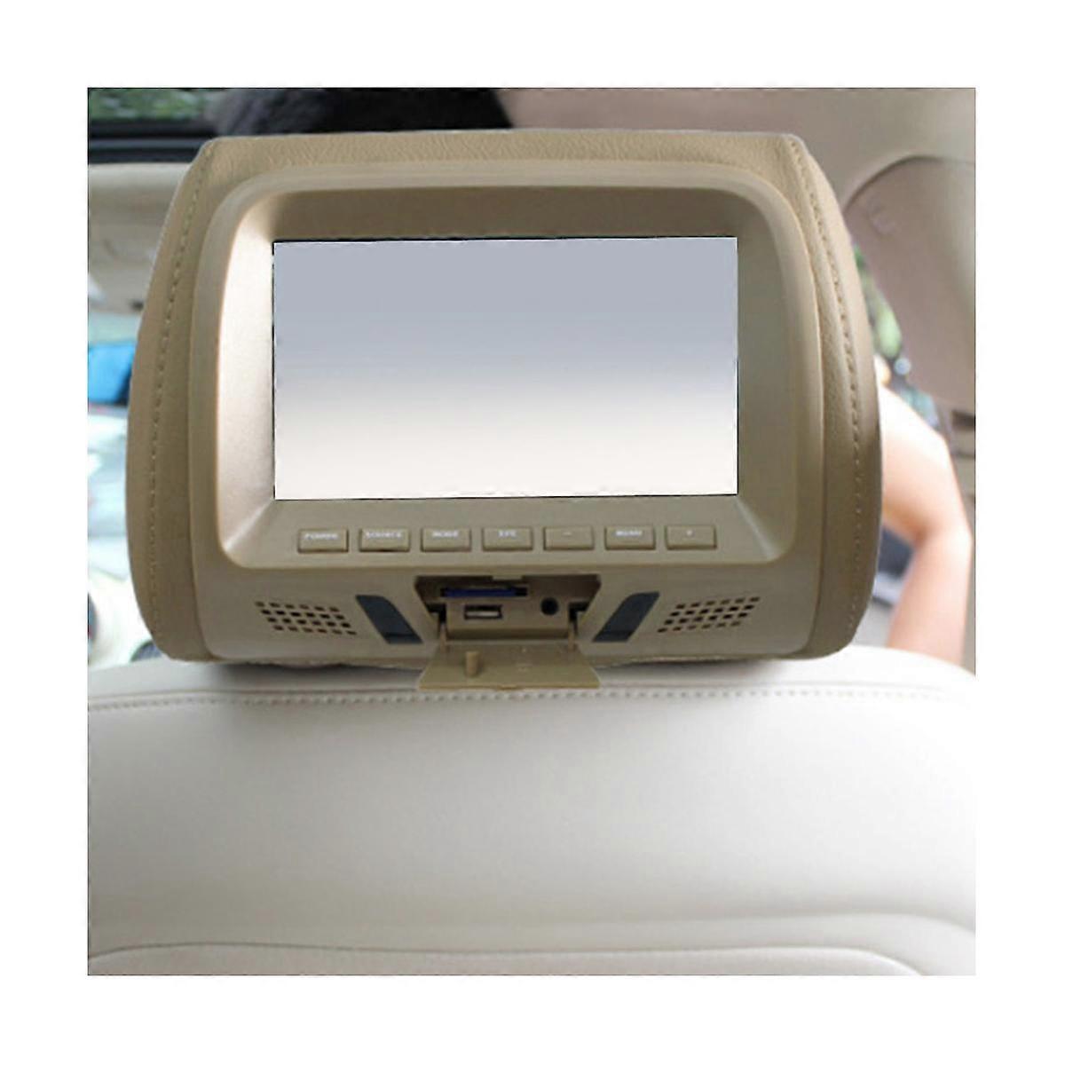 العالمي 7 بوصة مسند رأس السيارة مراقب الشاشة الخلفية الترفيه متعدد الوسائط لاعب ل AV USB SD MP4 MP5 FM بيج