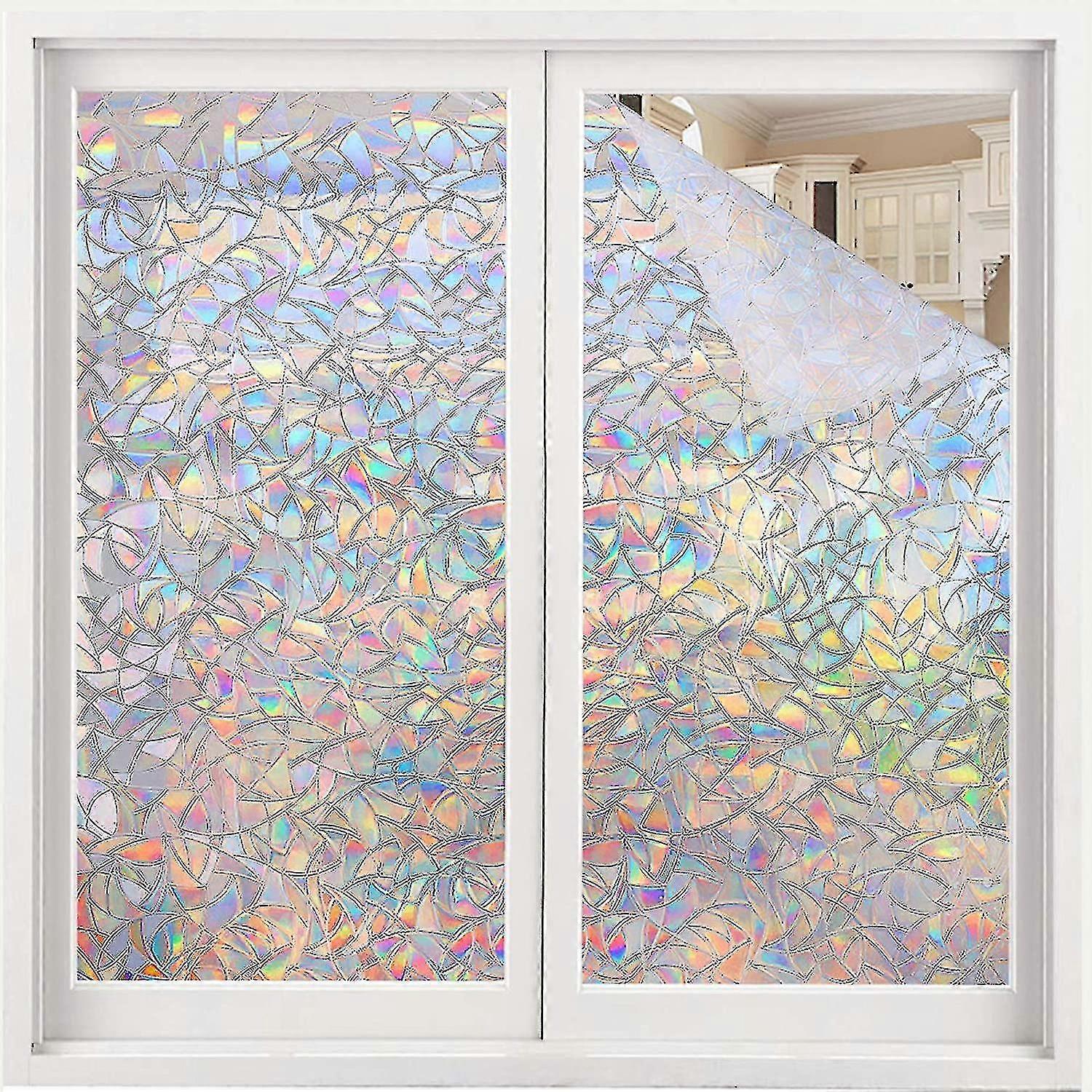 Window Film Privacy Rainbow Static Window Cling 3d Decorative Decals