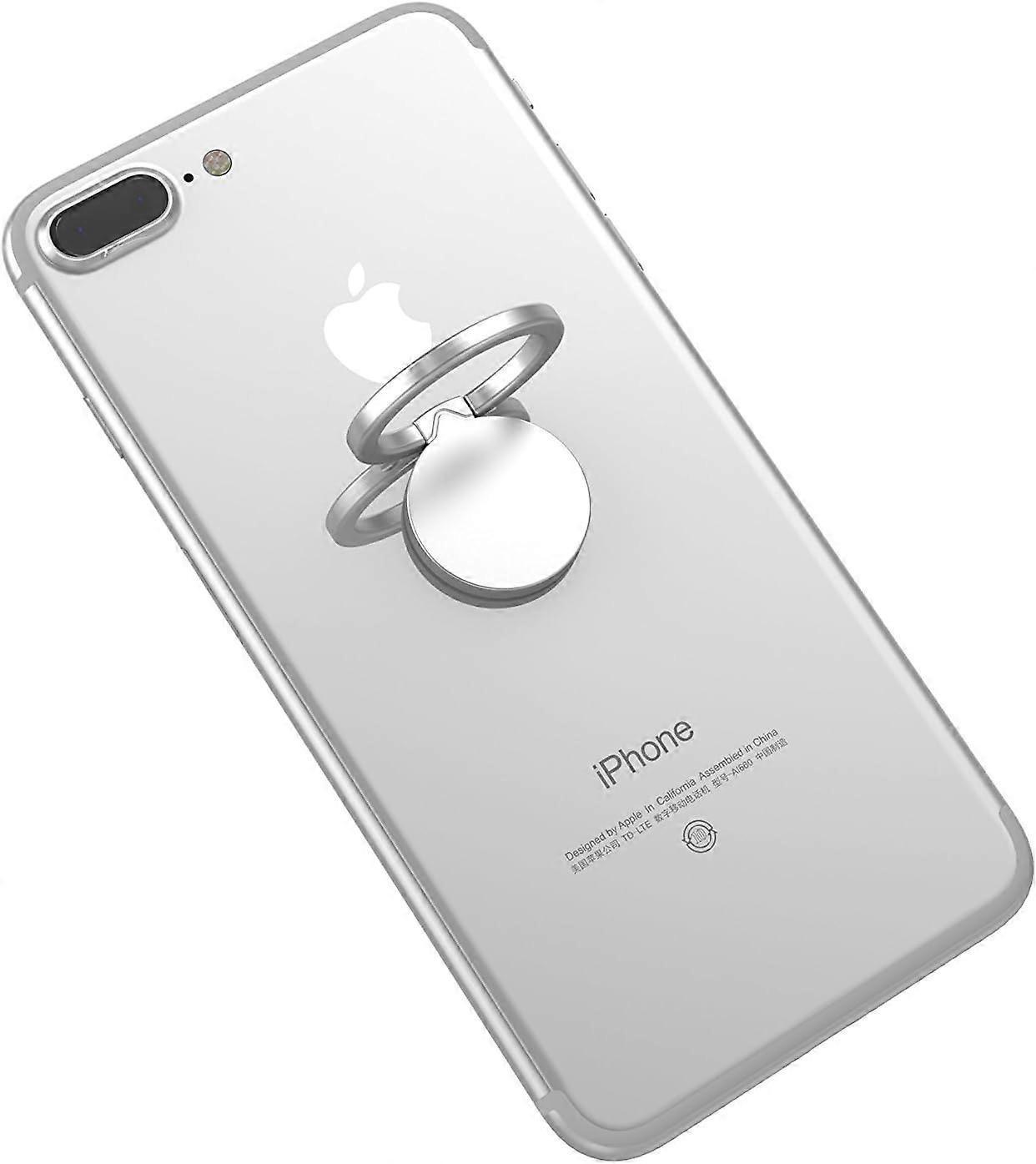 Silver 1 Pcs 360 Rotation Smartphone Car Finger Ring Finger Gym Holder Phone Ring Exercise Holder for Apple iPhone iPad 7 8 10 X Samsung Galaxy S8 4