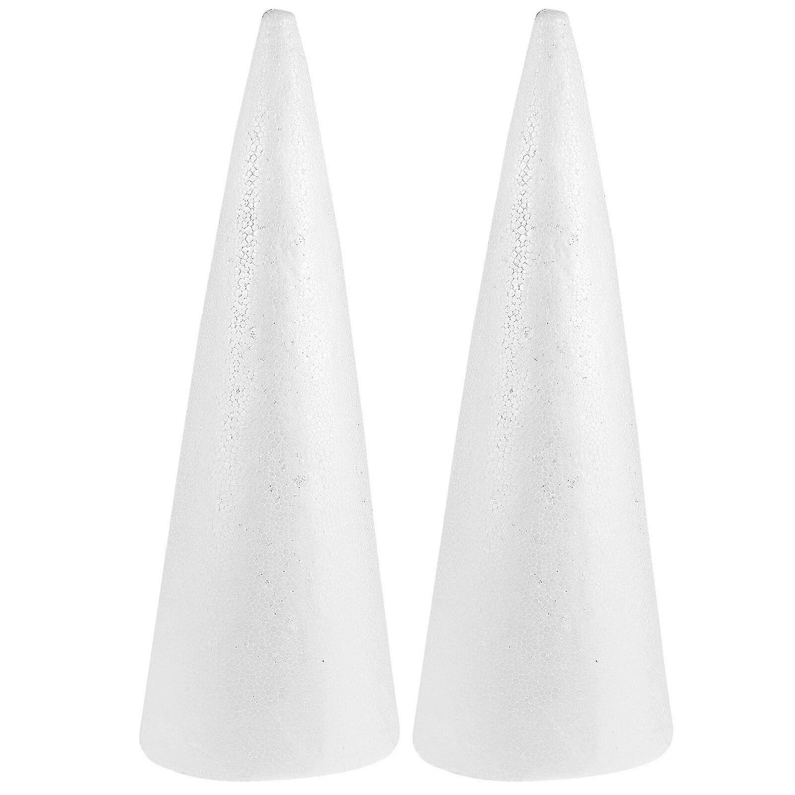 2 Pcs Embellishments Crafting Small Styrofoam Cones Craft Foam Cone Set Cone Shaped Foam Styrofoam Cone Crafts