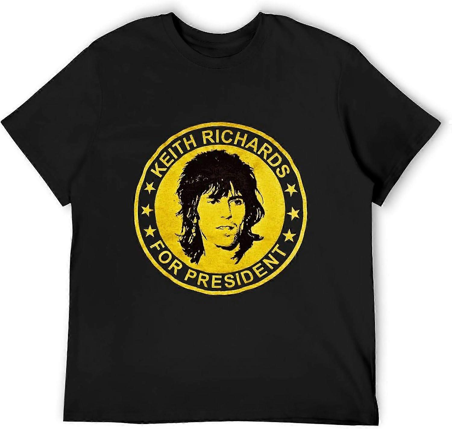 كيث ميوزيك ريتشاردز رجالي تي شيرت بأكمام قصيرة رقبة مستديرة قطن كلاسيكي تي شيرت قمصان