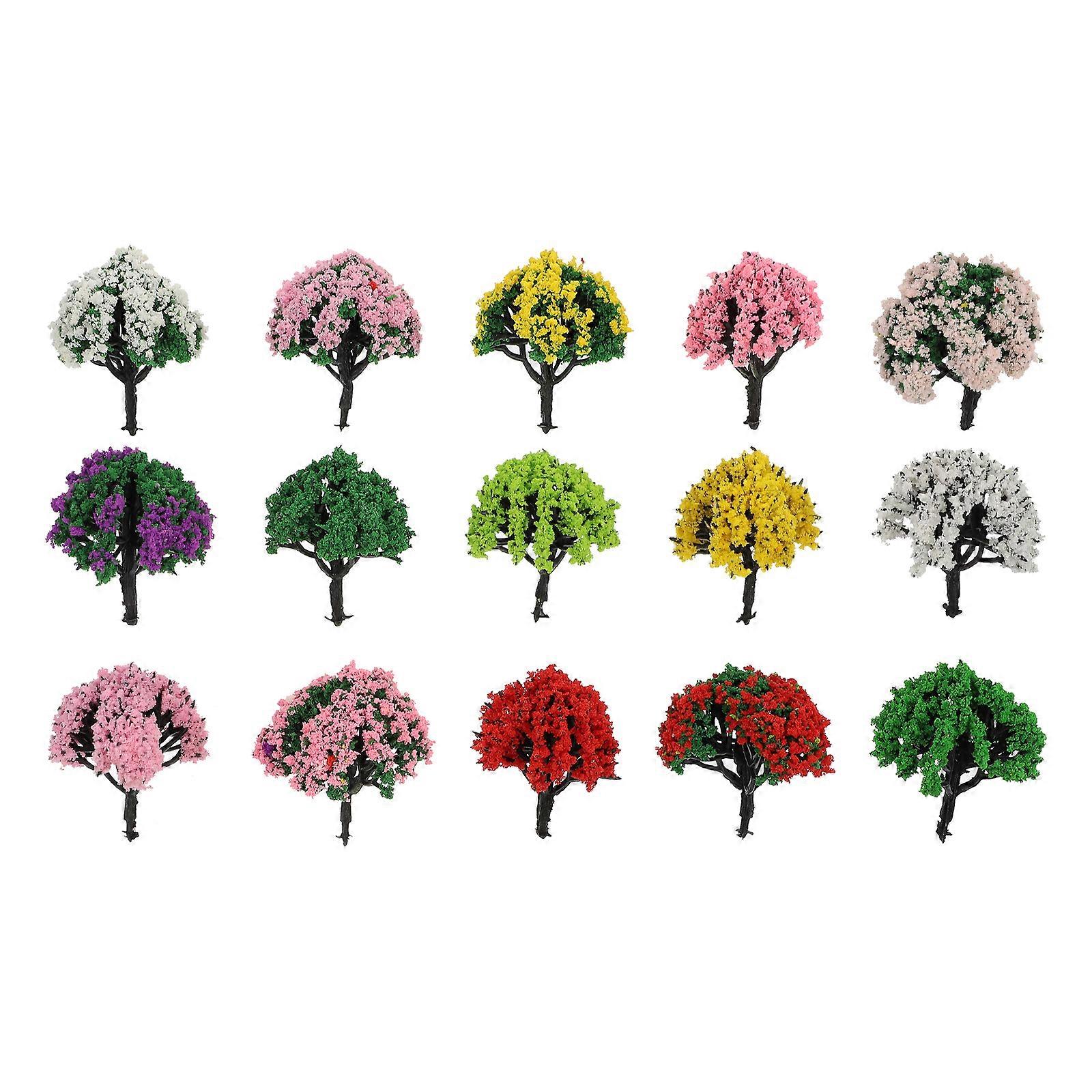 15pcs Micro Landscape Tree Models Mini Tree Models for DIY Crafts Building