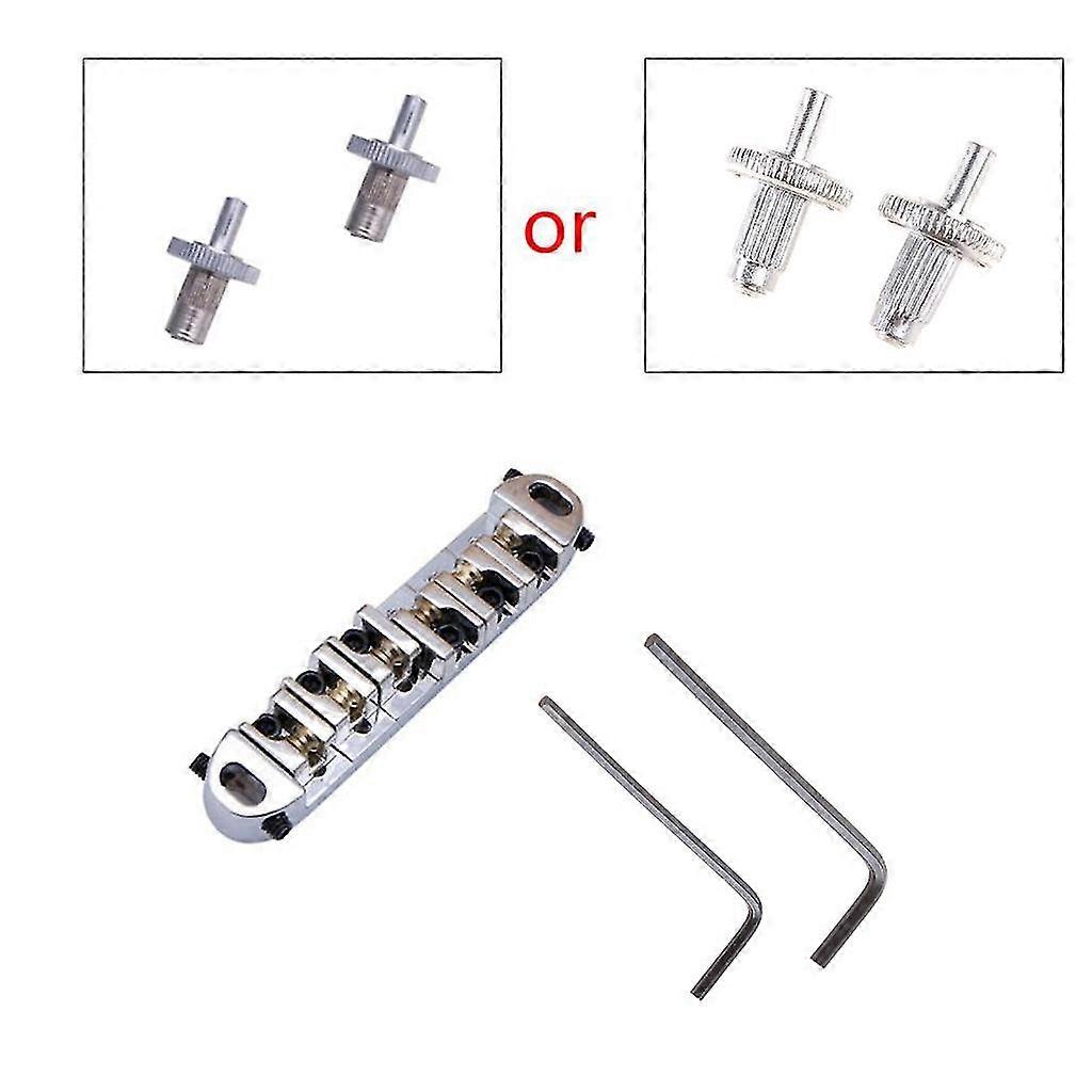 Guitar Bridge Saddle Roller Locking Chrome For Gb For Lp 6 String