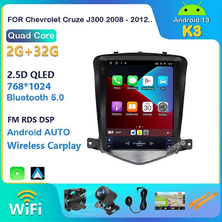Android 13 Player For Chevrolet Cruze J300 2008 - 2012 2din Radio Multimedia Video GPS Navigation 2 din For Tesla style