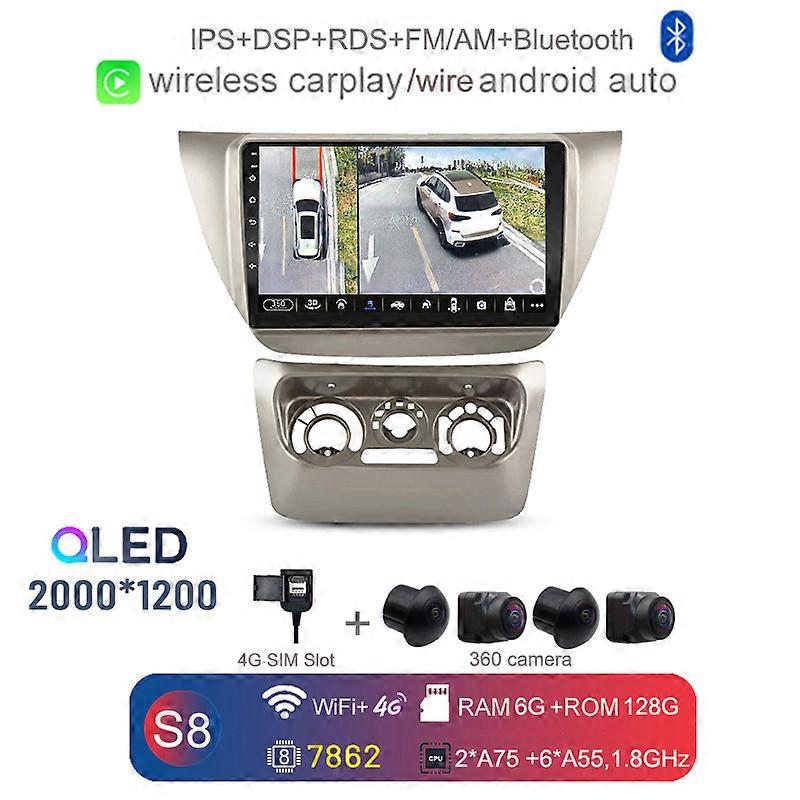 2K 2000*1200 Carplay Auto Android 12 8G+128G Car DVD Player GPS Map WIFI Bluetooth RDS Radio For MITSUBISHI LANCER IX 2006 -2010
