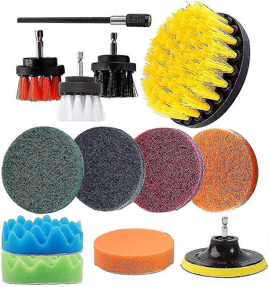 14pcs Drill Brush Set.multicolored Power Scrubbing Brush Attachment Kit.