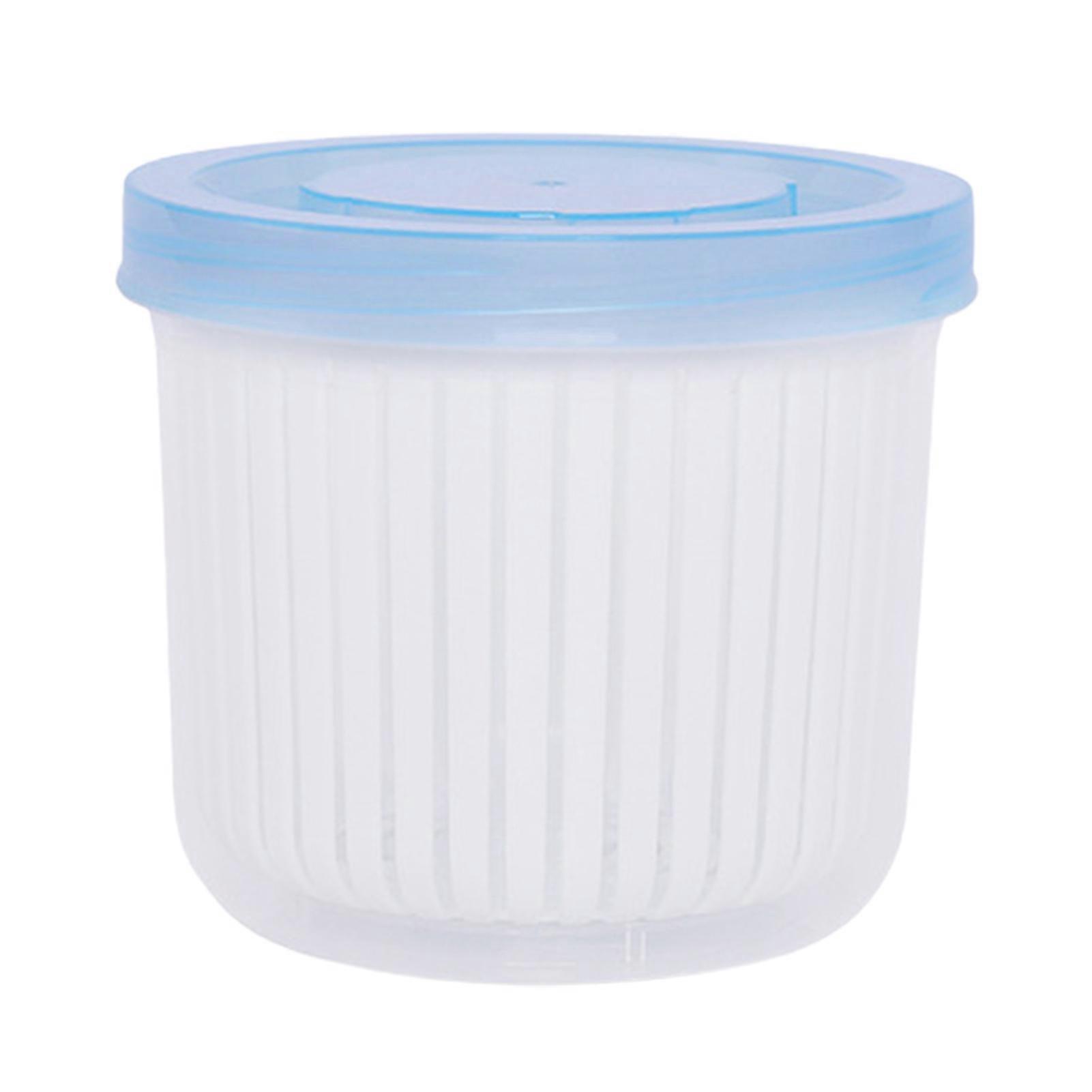 Drain Case Moisture-proof Double Layer PP Vegetables Sealed Keeper Storage Box for Refrigerator