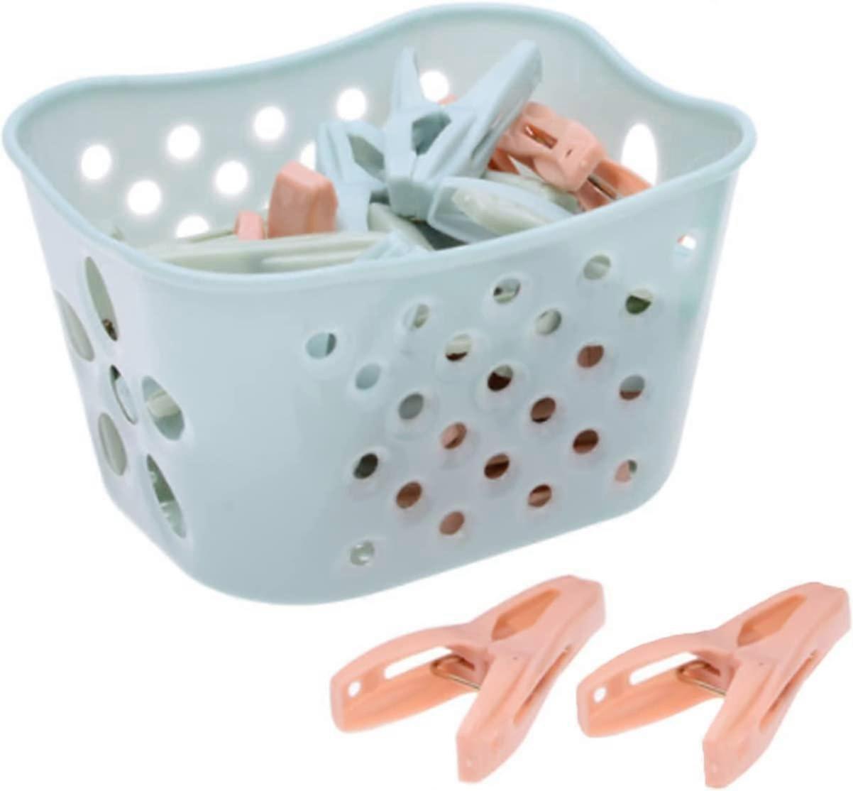 60 Pieces Clothes Pegs, Soft Grip Clothes Pegs, with Powerful Spring and 1x Basket with Handle, Appl