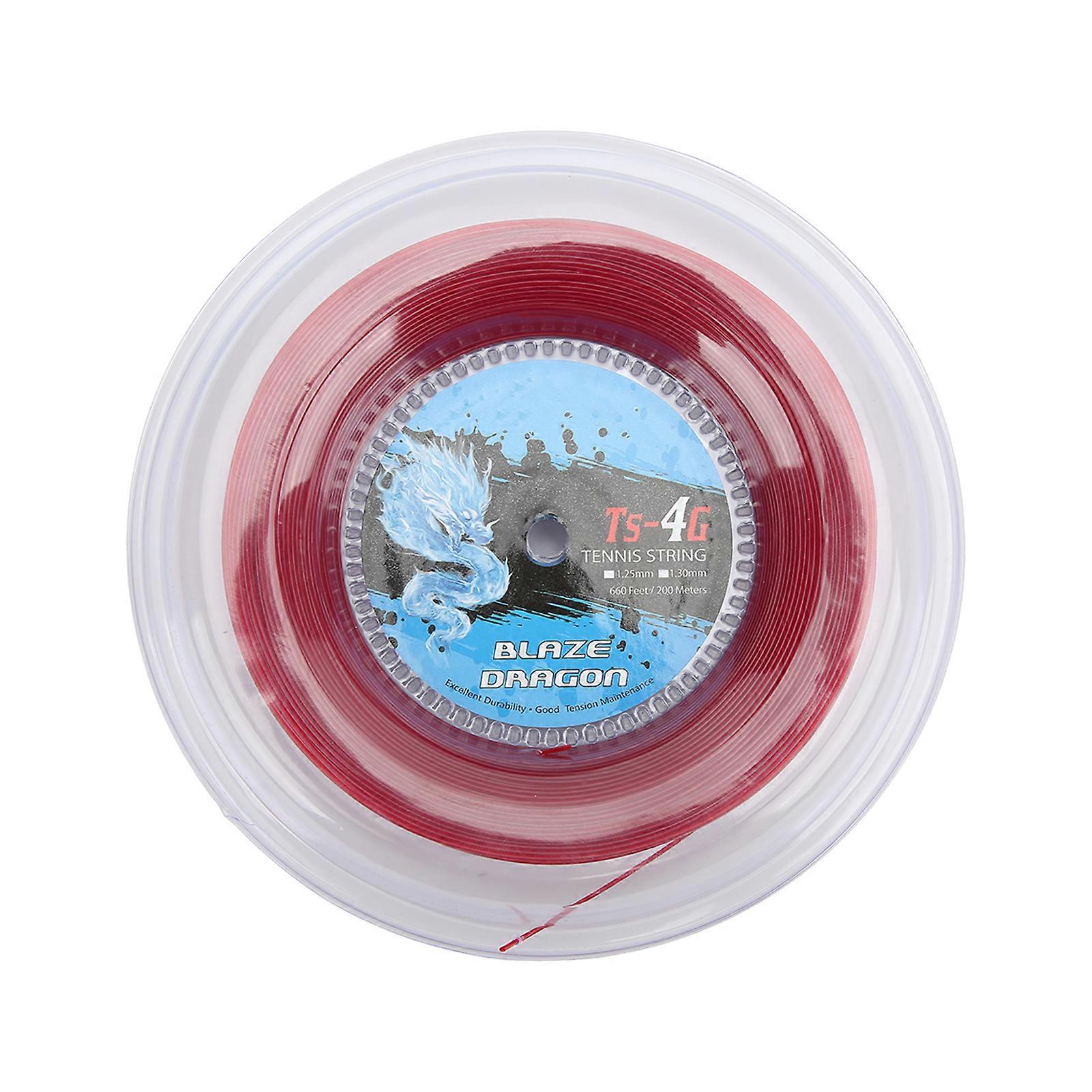 Tennis Racket String 1.3mm 200m Racquet String Reel for Amateur Daily Training Practice Red