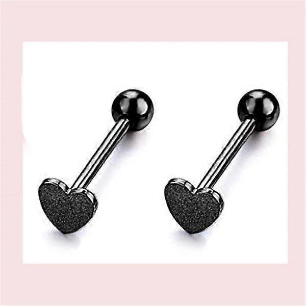 hjerteformet brystvorte tunge stud piercing øredobber [svart]