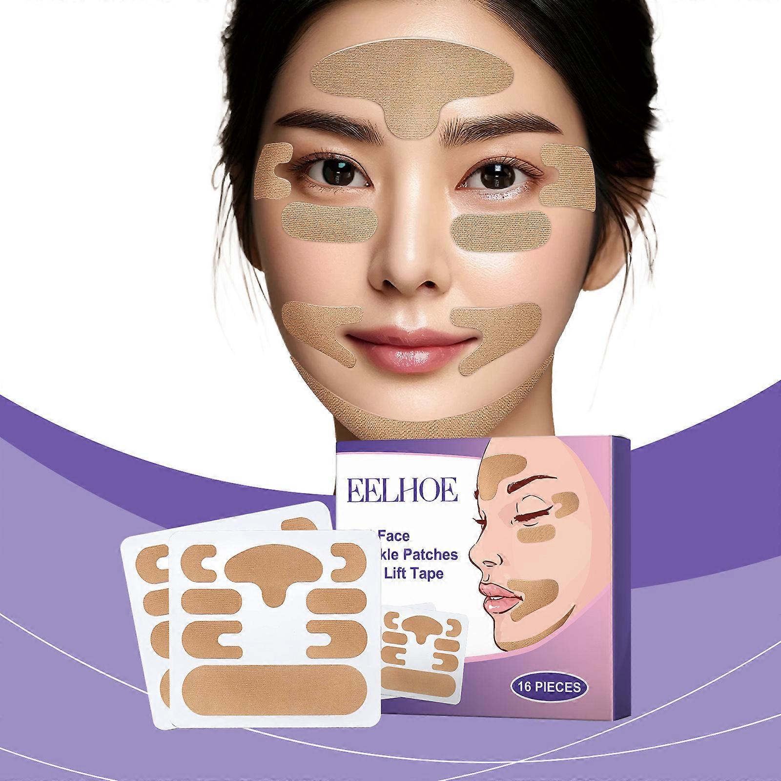 Face Wrinkle Patches, 16pcs Anti Wrinkle Patches For Reducing Forehead Eye And Around Mouth & Upper Lip Wrinkles