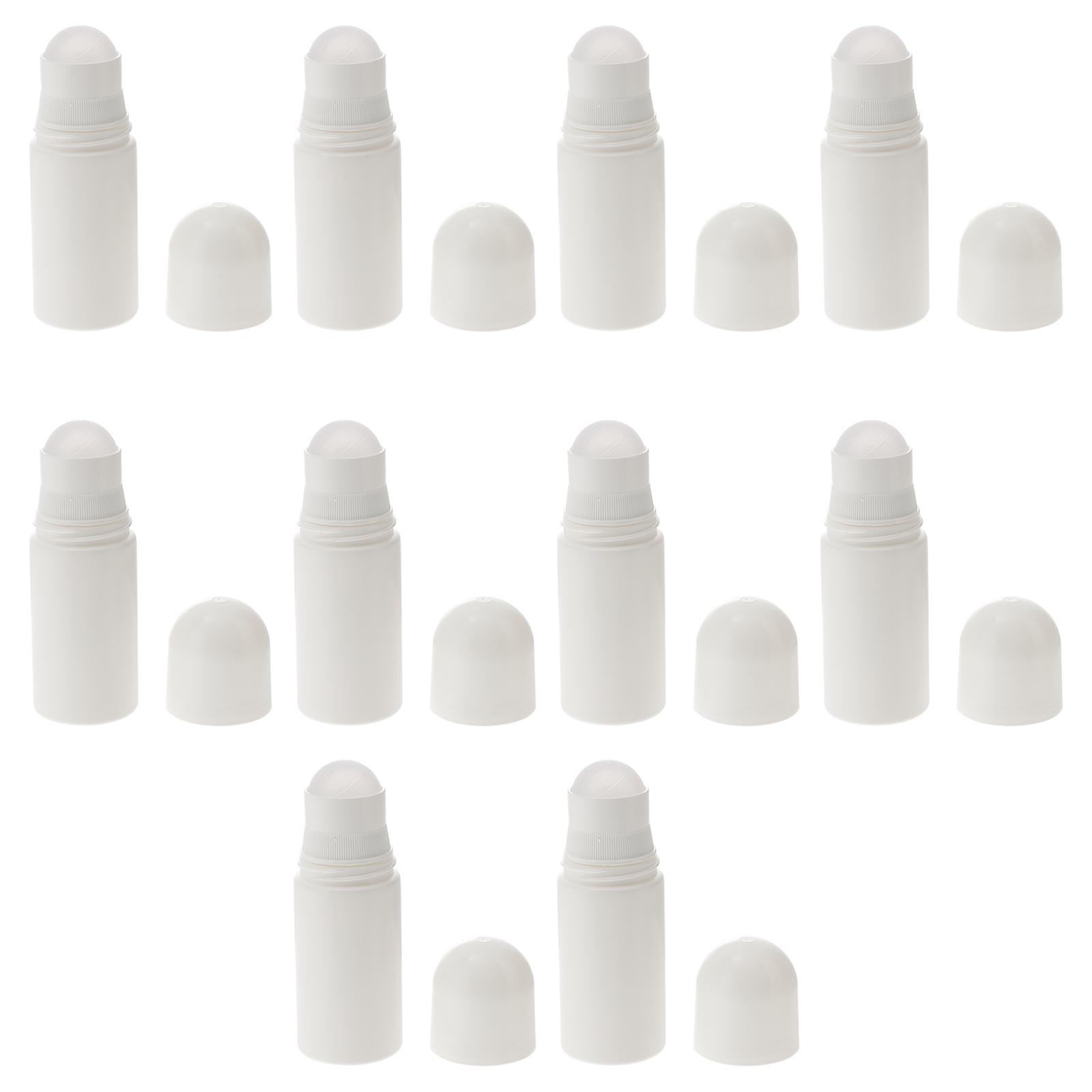 10pcs 50ML Plastic Roller Bottles for Essential Oils Empty Refillable Roll on Bottles Reusable Leak-Proof DIY Deodorant Containers with Plastic Roller