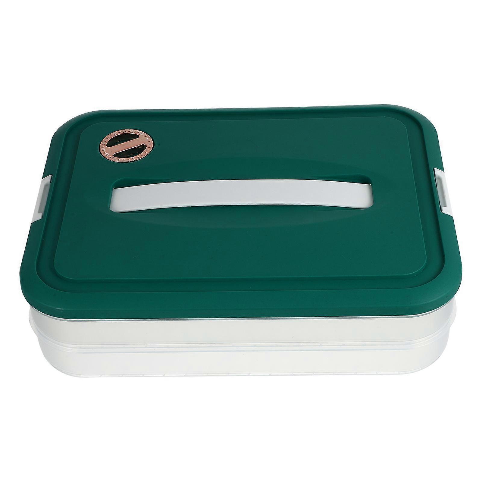 Refrigerator Dumpling Wonton Freezer Box Fridge Dumpling Organizer Box for Home (2-layer)