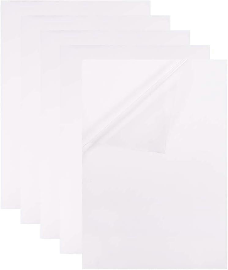 10 Sheets A4 Size Adhesive Glossy Stencil Sheets 8.3" x 11.8" PVC Transparent Plastic Inkjet Printer Labels Waterproof for Label and Stencil