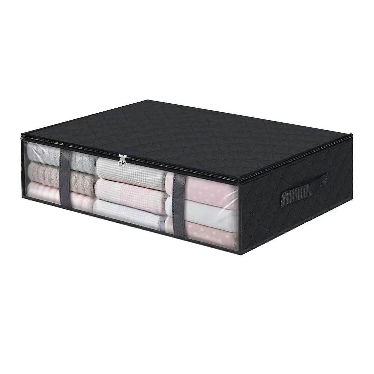 Home Foldable Underbed Organizer Large Capacity with Transparent Window Waterproof Dustproof