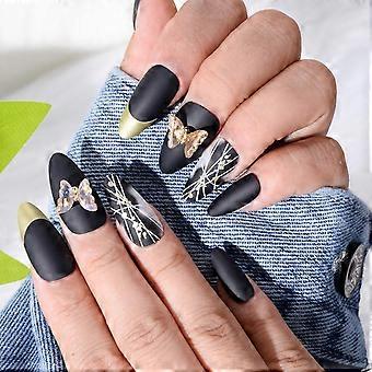 Cristal borboleta decoração imprensa nas unhas fina enfeite de unhas de cobertura completa