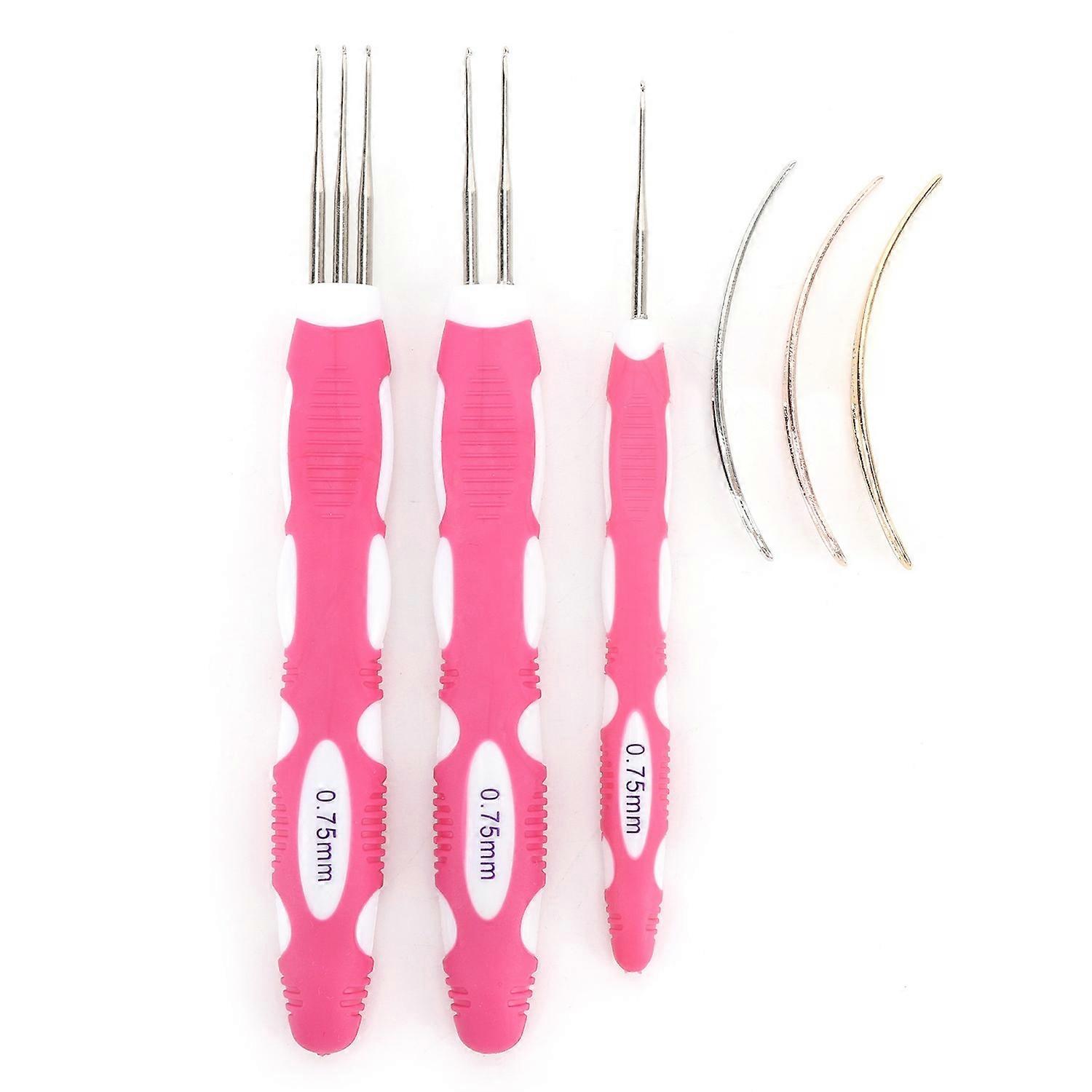 0.75mm Dreadlock Crochet Hook with Interlocking Tool Ergonomic Handle Braid Craft Dread Locks Needle