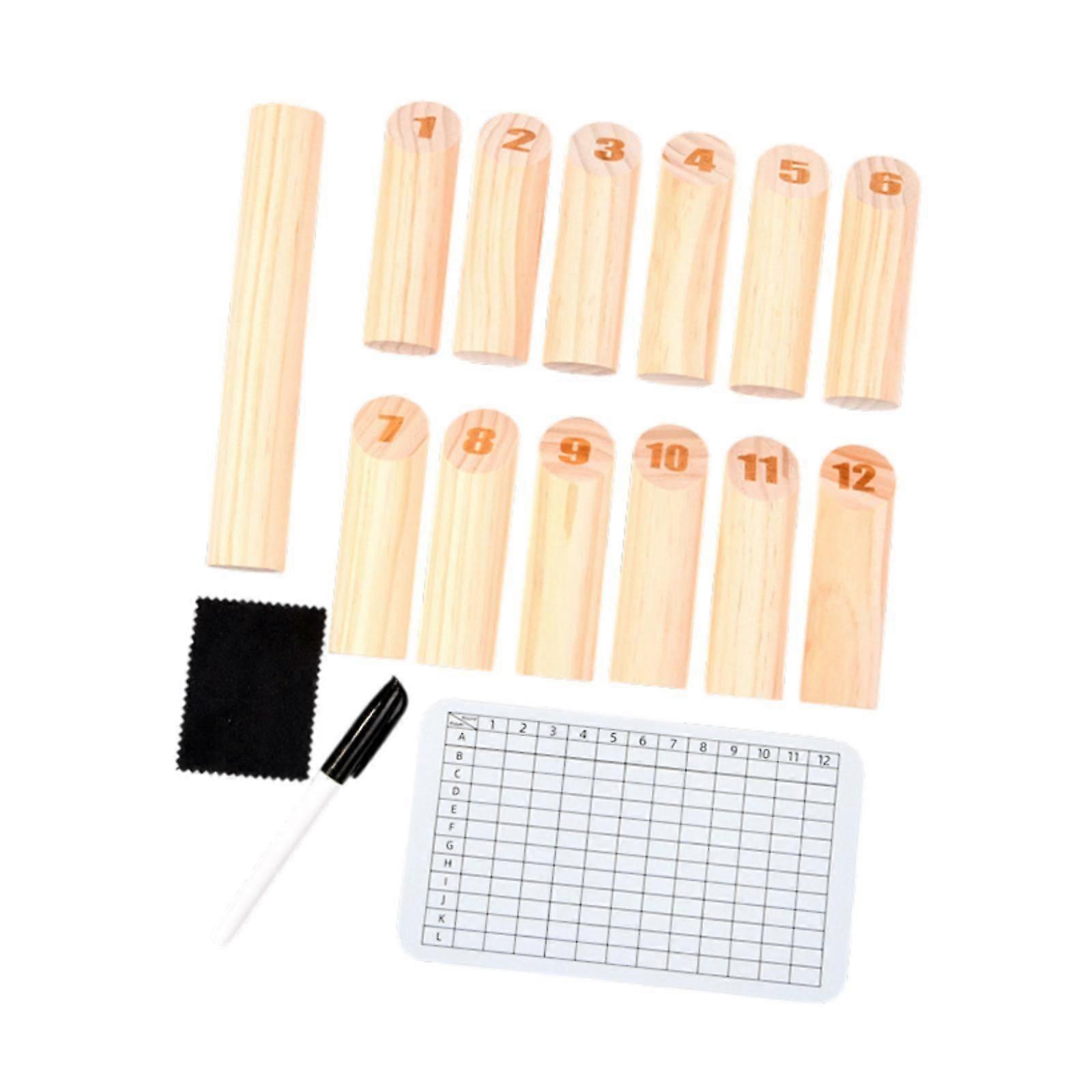 Finnish Toss Game Gift 12 Numbered Block Outdoor Game for Beach Picnic Teens