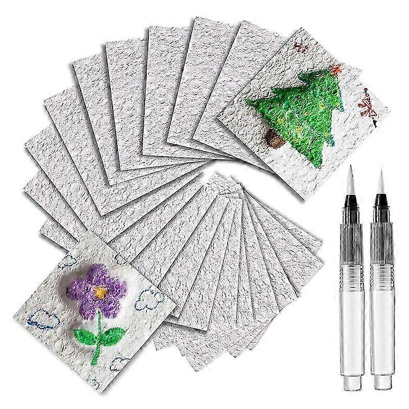 20 Sheets Foam Texture Drawing Paper With 2 Water Pens, Handmade Foam Art Foam Blank Drawing Paper For Diy Art