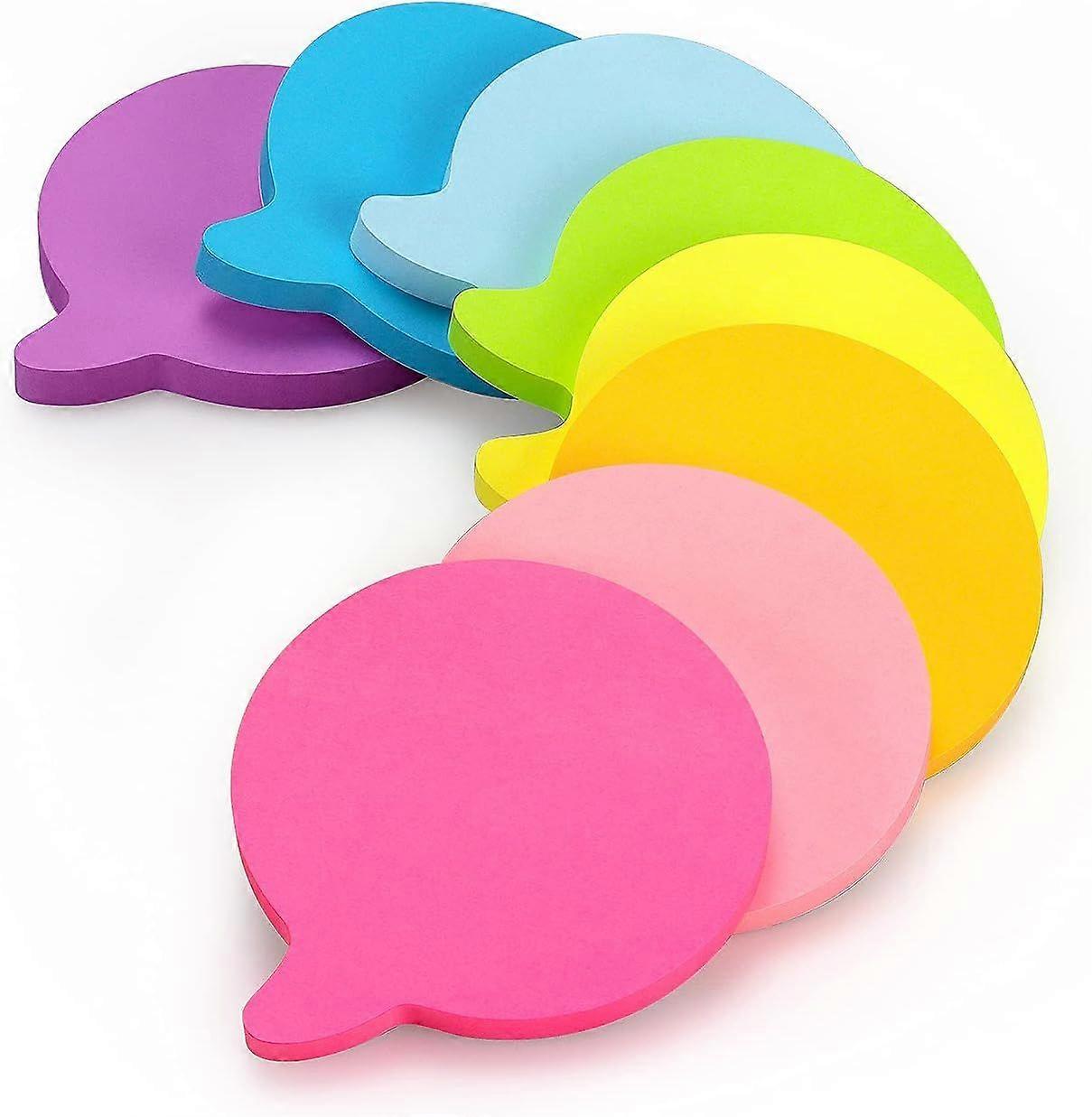 Bubble Shaped Sticky Notes 8 Colors Bright Notepads 75 Sheets/Pad Self-Adhesive Notepads