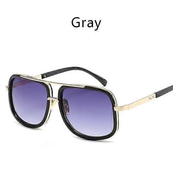 Men's New Large Frame Sunglasses [Gray]