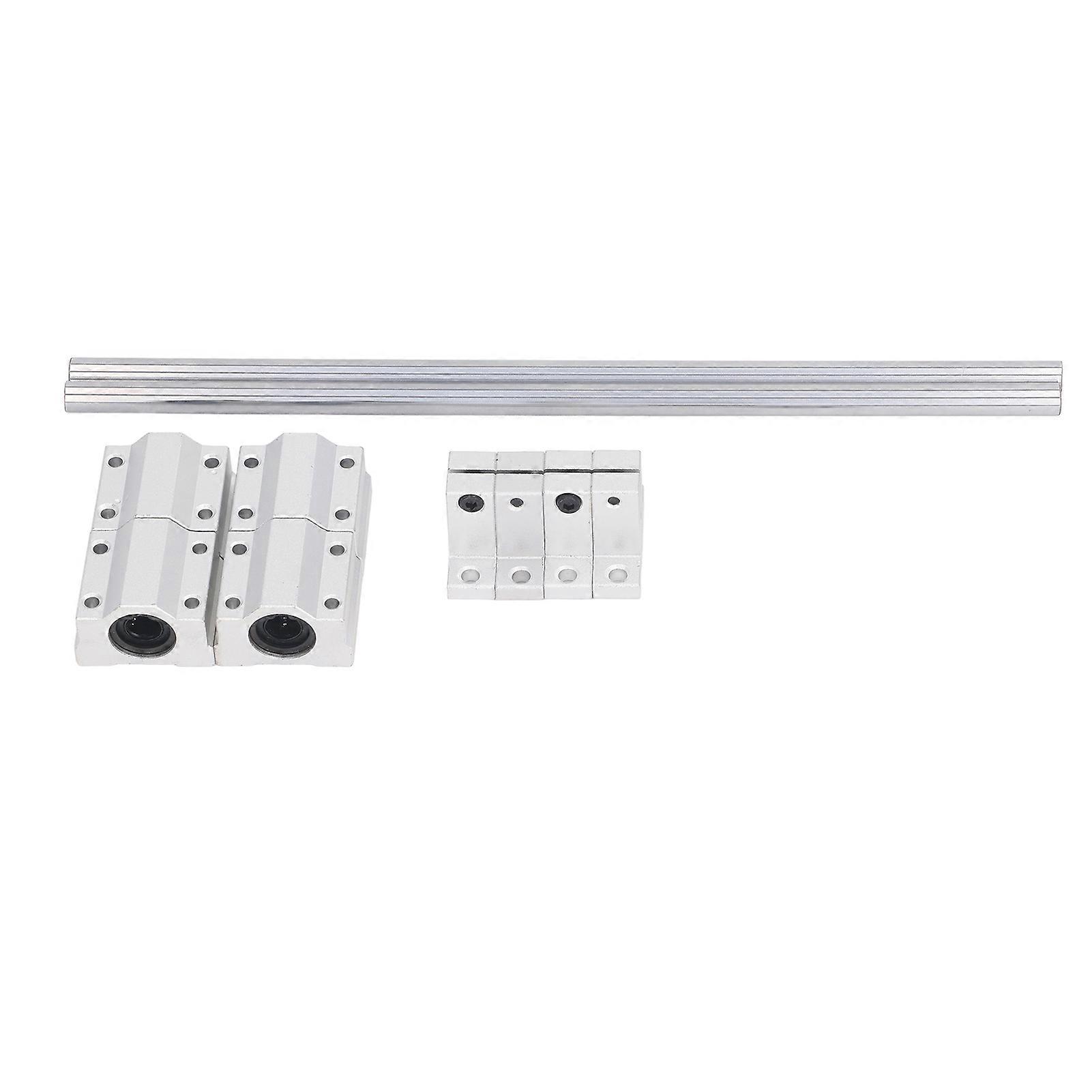 4Pcs Linear Motion Ball Bearings with 2Pcs Metal Shaft Rods Slide Block Support Mount Kit for CNC Machine Tool Shaft 10‑200 Set