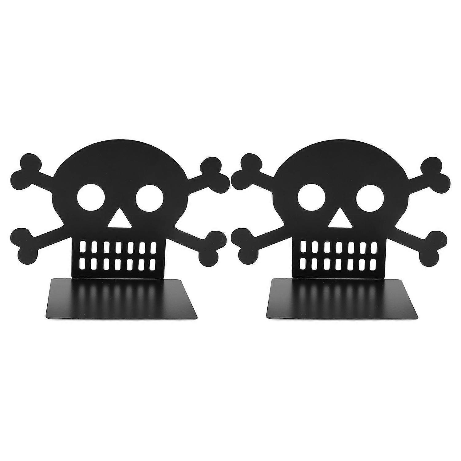 1 Pair Modern Bookend Metal Heavy Duty Non Slip Decorative Book Holder Stopper for Office Skeleton S