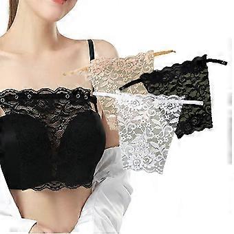 Lace Privacy Invisible Bra Cleavage Cover Up for Low Neckline Lace Camisole,Clip-on Mock Camisole Bra for Women