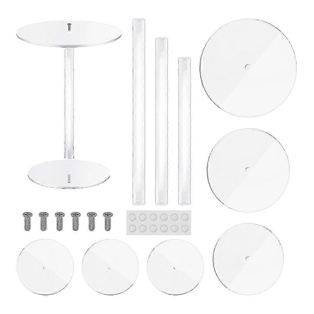 3Pcs Clear Acrylic Cake Stand for Dessert Table Round Cake Stands Cupcake Candy Display Party Decor
