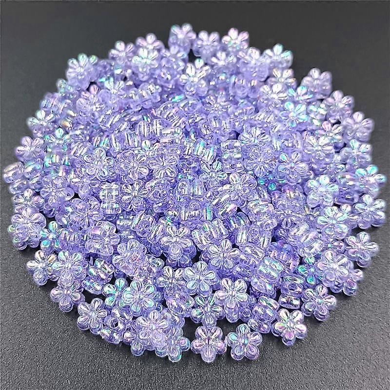 80pcs/Lot 7mm Mixed AB Plating Acrylic Space Loose Beads Plum Blossom Beads Handmade Accessories For Jewelry Making