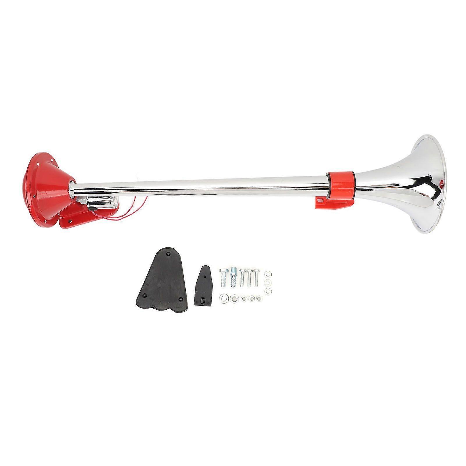 150dB Single Air Horn 620mm Zinc Alloy Chrome Plating Single Trumpet Air Horn for Train Car Truck Boat RV 12V 24V MK6047