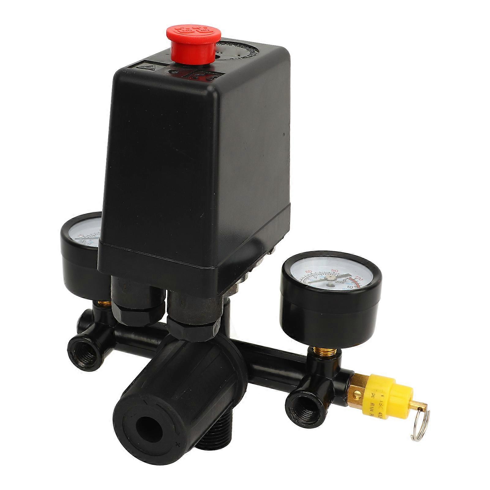 DEWIN Air Compressor Pressure Switch, Air Compressor Pressure Switch 0~180PSI CE Push Pull Control Valve Kit Replacement Parts Accessories