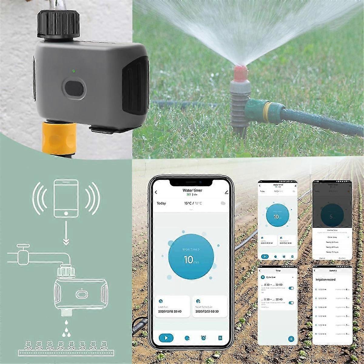 WiFi Smart vanntimer for hageslange, sprinklervanningstimer med nav, for Tuya automatisk vatt