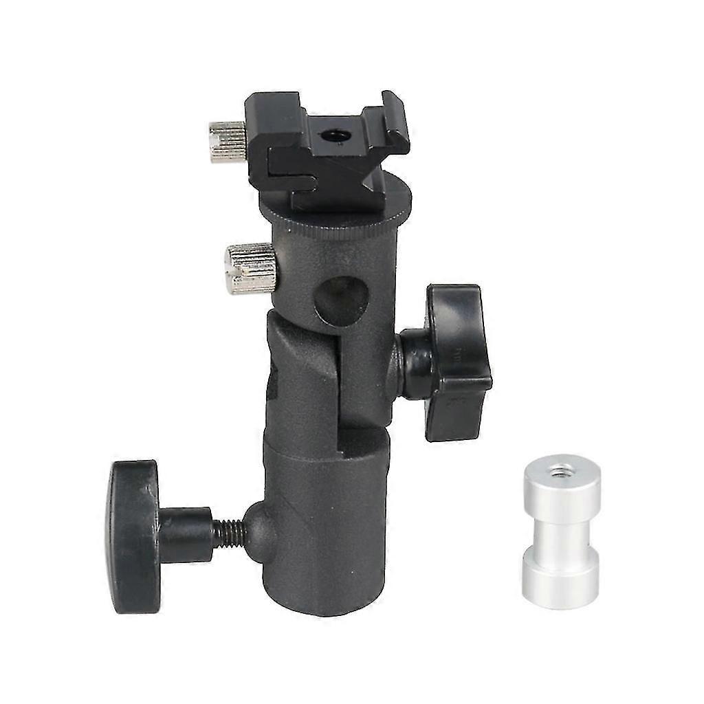 Metal E-shape Flash Bracket Flashlight Camera Holder Mount Speedlite Dslr Slr