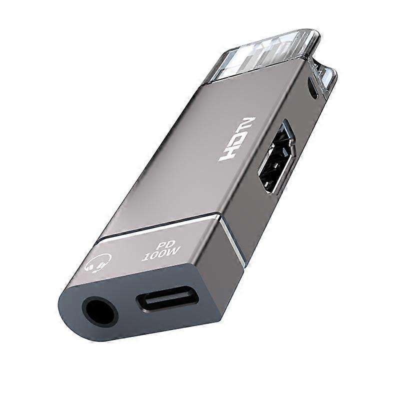 USB-C / Type-C to HDTV, 3.5mm, PD 100W 3 in 1 Multi-function Converter Docking Station Type-C to HDTV+3.5mm+PD 100W