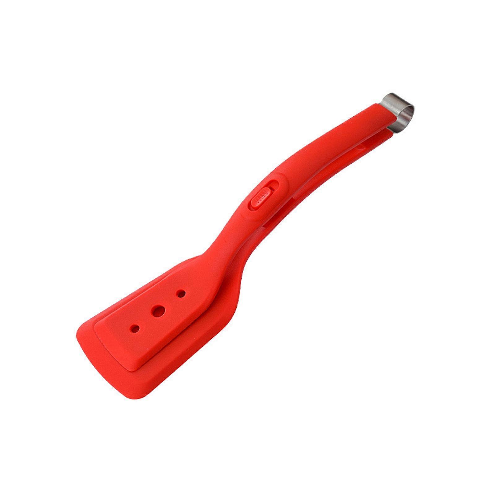 Practical 2 in1 Tongs and Spatula Convenient Kitchen Tool Flexible Kitchen Spatulas for Flipping and Grip Hot Food  Red