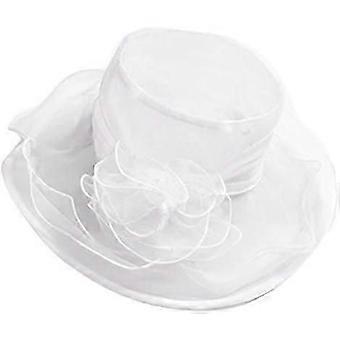 Women Summer Church Hat Elegant Wide Brim Hat Wedding Party Cap Travel Folesh Hat Flower Beach Cap Sun Protection Cap