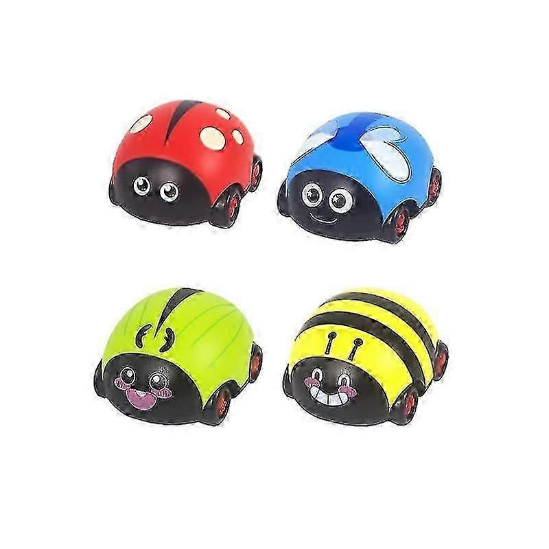 Cartoon Inertial Insect Pull-back Car Light Double Pull-back Resistance Car Beetle Toy Car