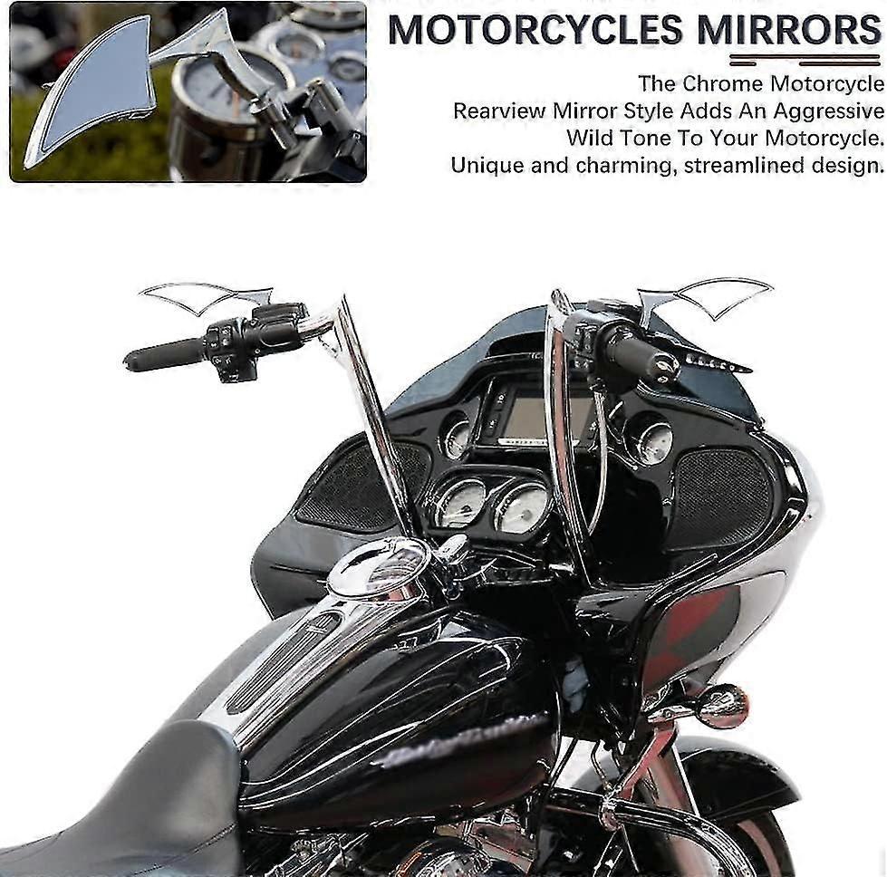 Sleek Black Mini Oval Side Mirrors For Harley Davidson Softail, Sportster 883, V-Rod, Touring – Fits Most Cruisers & Bobbers Too